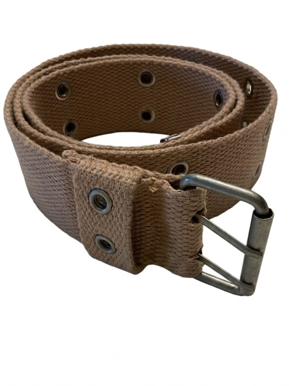 NWOT Tan Canvas Grommet Belt - Picture 4 of 8